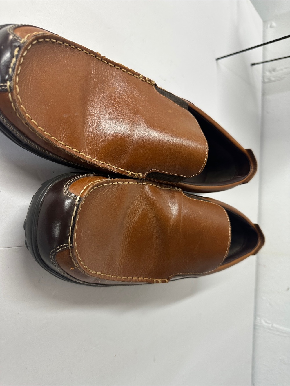 Cole Haan Brown Two-Tone Leather Slip-On Loafers